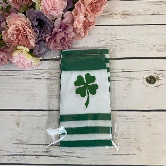 Green & White Stripe Thigh High Over Knee Stocking - Picture 7 of 7